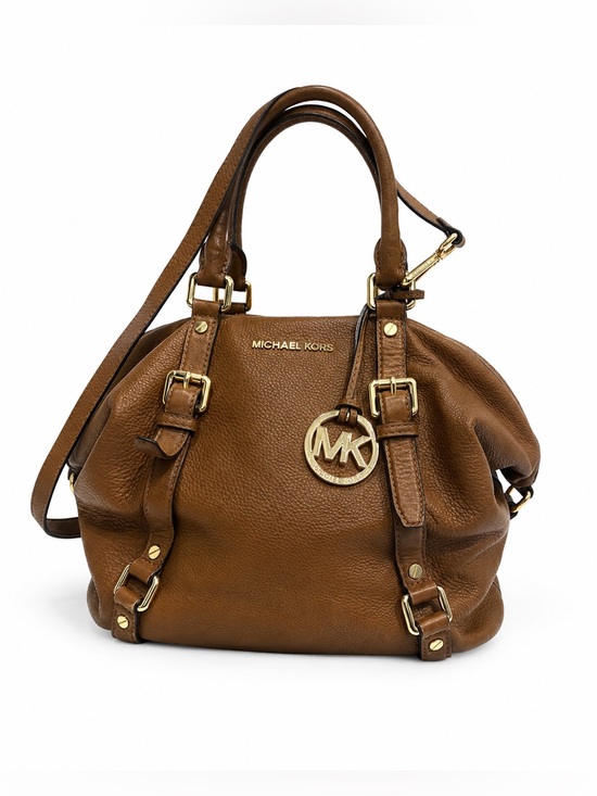 Michael Kors Handbags - Michael Kors Brown Leather Satchel Handbag Shoulder Bag MK Logo